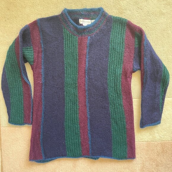Vintage 1980s Mohair Blend Intarsia Hand-Knitted Oversized Sweater Size Small - Picture 6 of 9